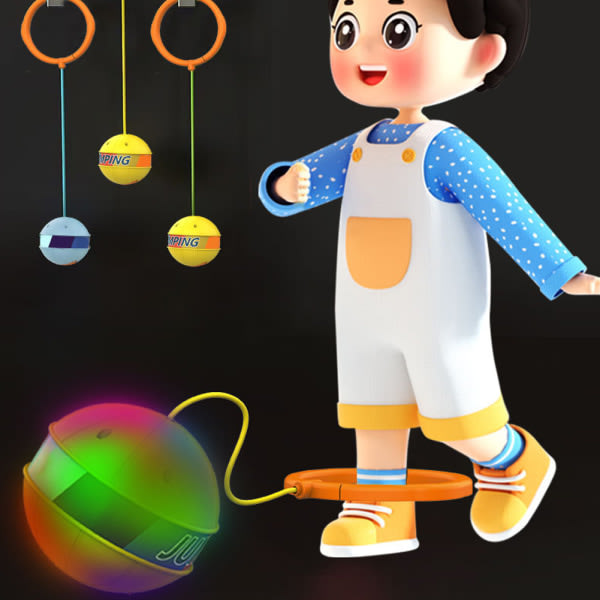 Färgglad glödande studsande boll Vibrerende Sensorisk træningsleksak Blinkande Skip Ball Legetøj til børn Rosa