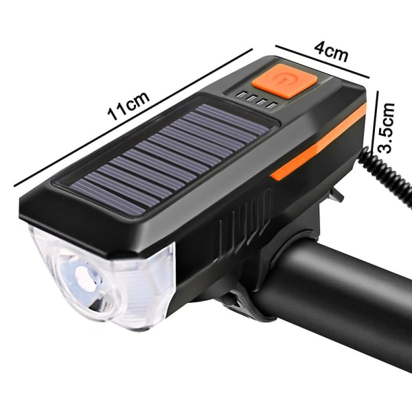Sæt og Horn Solar Powered USB Genopladelig Bike He