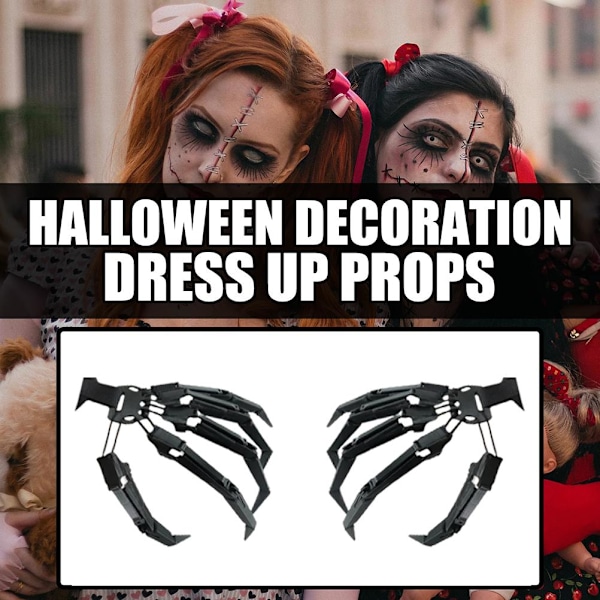 Halloween ledede fingre Halloween Cosplay rekvisita skrekk felles klo leketøy for maskeradeball