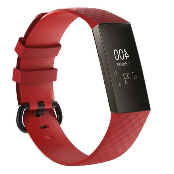 (L)Ers?ttningsband f?r klokke i silikon f?r Fitbit Charge 3 Fitness Activity 3-R?d