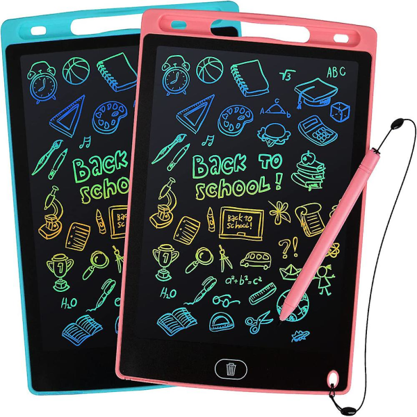 LCD-skrivtavla - 2 kpl 10-tums färgglada graffiti-tavlor - raderbara elektroniska ritbrädor för barn