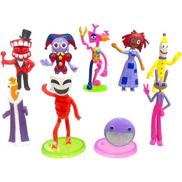 9 The Amazing Digital Circus Figures Set, Pomni Jax Model Legetøj til børn gaver, The Amazing Digital Circus Collectible Anime Figurer 9pcs-b