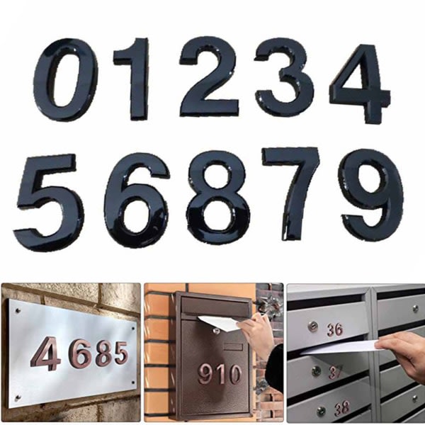 Brevlåda siffror klistermærker Multipurpose vandtäta selvhæftende klistermærker for hem soveværelse kontor brons