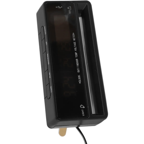 Automatisk digital termometer Multifunktionel elektronisk justerbar dobbeltfarvet voltmeter Monitorklocka