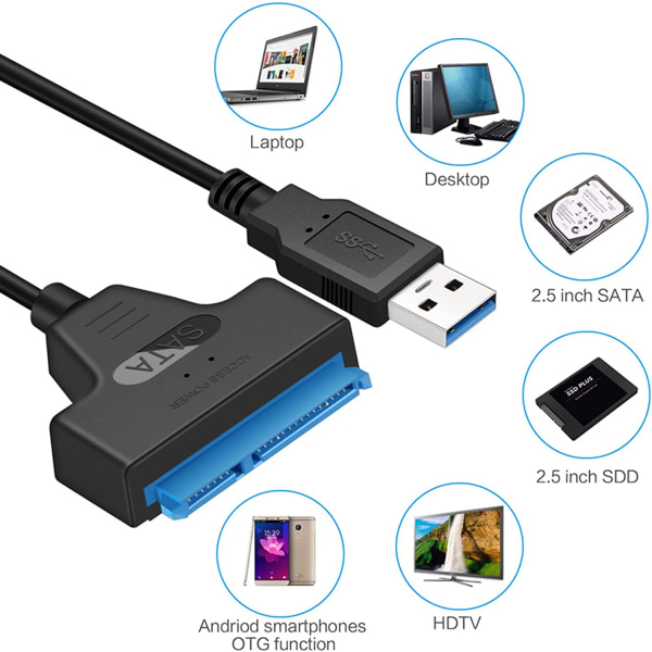 USB3.0-asemakotelokaapeli, 2,5 tuuman kiintolevy, SATA-kiintolevyasema