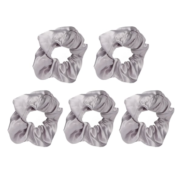 5 kpl Valo Scrunchies Valo Harmaa Satiini Joustava Hieno Hius Scrunchy Naisille