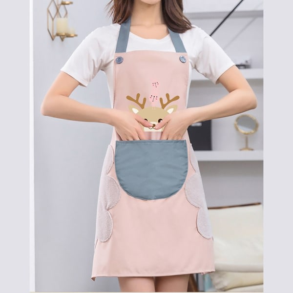 Köksförkläden Slitstarkt Lätt matlagningsförkläde Hushållsrengöringstillbehör för kök Little Blue Deer
