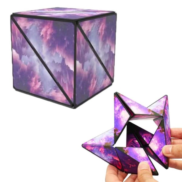 3D Magnetisk Puslespill for Voksne Magic Cube Magnetkub Lilla