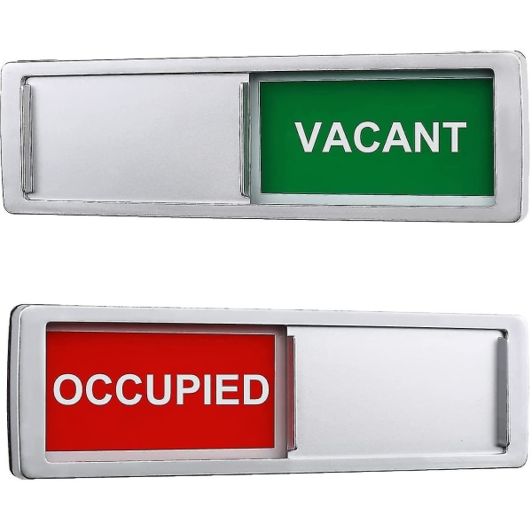 Öppna stängd skylt, öppna skyltar Sekretess skjutdörr skylt Indikator (Färg: Silver-vacant Occupied Sign)