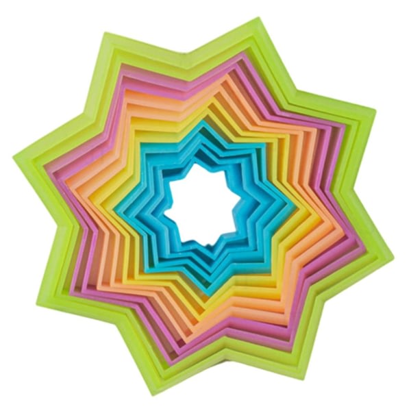 Rainbow 3d Octagonal Star Puzzle Leksak Dekompression Stressavlastning Tidiga pædagogiske leksaker Present for barn（Färgglada B）