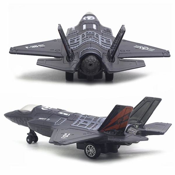 Stor legering tilbagetræknings F-35 jagerfly model musik LED