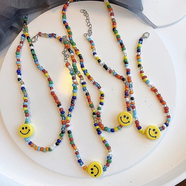 200 stk. Smiley-ansigtsperler til armbåndsfremstilling, kunst og håndværk, armbåndssæt, farverige Smiley-perler, smykkefremstilling K