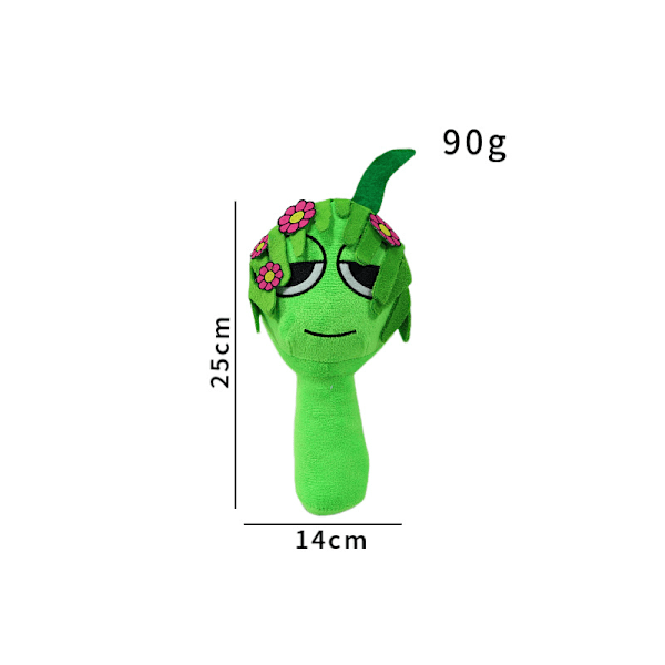 10 tommer Sprunky Wenda og Grå Plysjdukke, Sprunk Myk og Morsom Fylt Leketøy for Fans og Venner Bursdag Floret