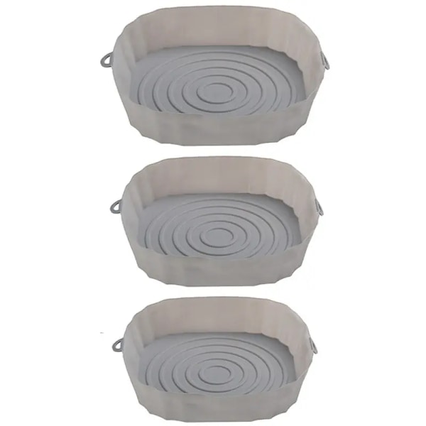 Airfryer silikonebakke, genanvendelig kurvmatte, non-stick rund mikrobølgeovnsmatte, ovnforing, direkte forsendelse 3 stk. 3 pieces No,