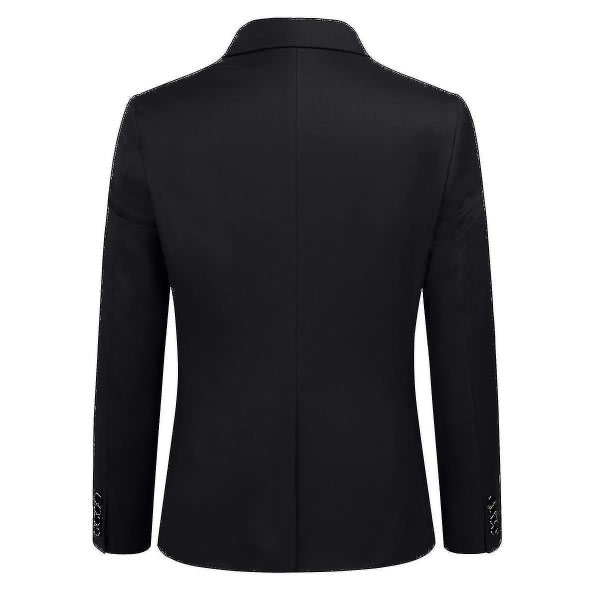 Miesten puku Business Casual 3-osainen puku bleiseri housut liivi 9 väriä B musta 3XL