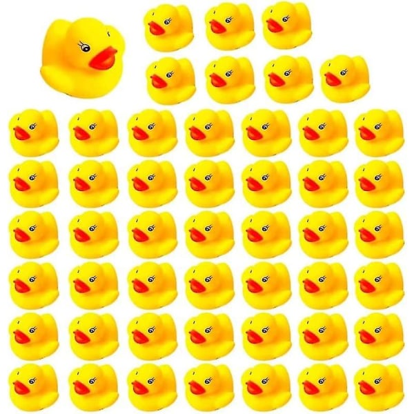 60-300 stk Mini Tiny Rubber Ducks Squeaky Rubber Duck Duckie Float Badeleker Baby