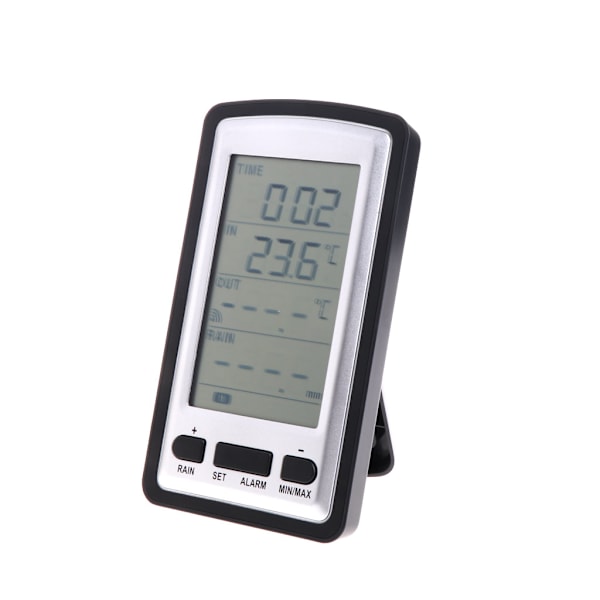 (c)Rain Vejrstation Meter Temperaturmåler Digital Trådløs Regnmåler