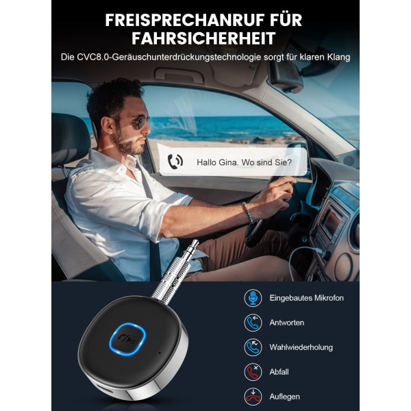 Bluetooth-adapter, for musikkstrømming/håndfri-samtaler