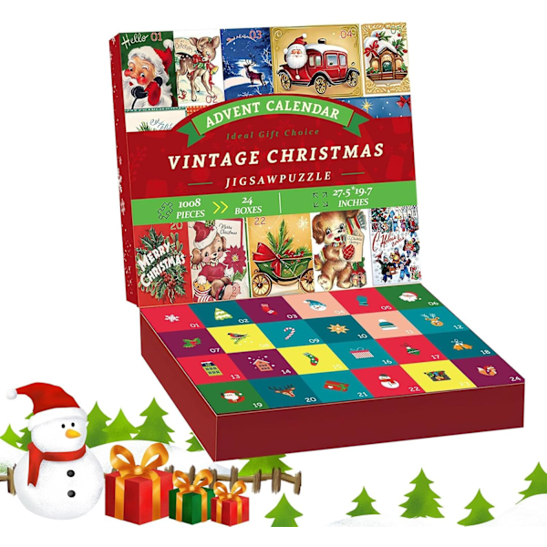 Jul Adventskalender 2024 Pussel, Vinter Nedräkning Pussel | Precision Cut Komponenter Jul Adventskalender Pussel