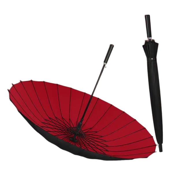 Automatiska paraplyer för män Vindtäta breda automatiska öppna paraplyer UV-skydd Lång regnig dag Paraplyer Röda