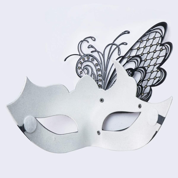 Metall smedejern sommerfugl strass maske (sort) til maskerade/mardi gras fest/sexet kostumebal/bryllup