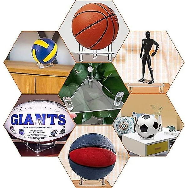 Akryyli pallotelineen pidike, 2 kpl urheilupallon säilytysteline, palloteline läpinäkyvä urheilupallon säilytysteline