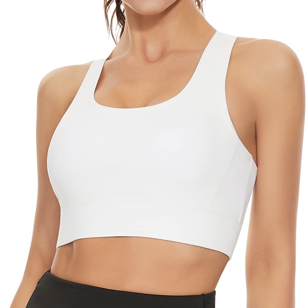 Kvinder Sports BH'er Tekstureret Middle Impact Support Yoga Crop Tops Gym Workout skjorter