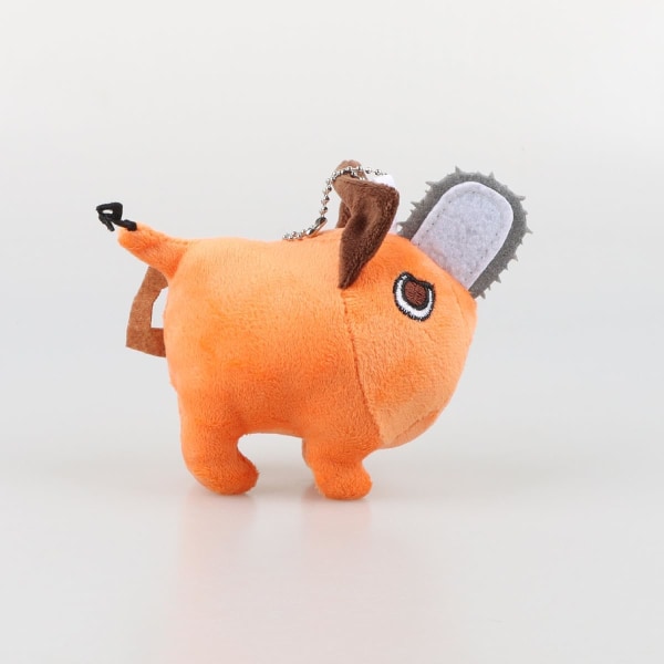 Anime Plushie Chainsaw Man Plysch 3,9'' Fluffiga nyckelringar Orange Söt fylld