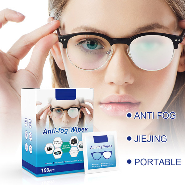 Engångsglasögon Dimhandduk Icke-koagulerande anti-dim linsservett för utomhusbruk 1 box