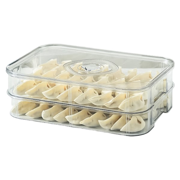 2/4-lagers Dumplings Förvaringsbeholder Flerlagers køleskab Matbeholder til køkken Klar tvålager