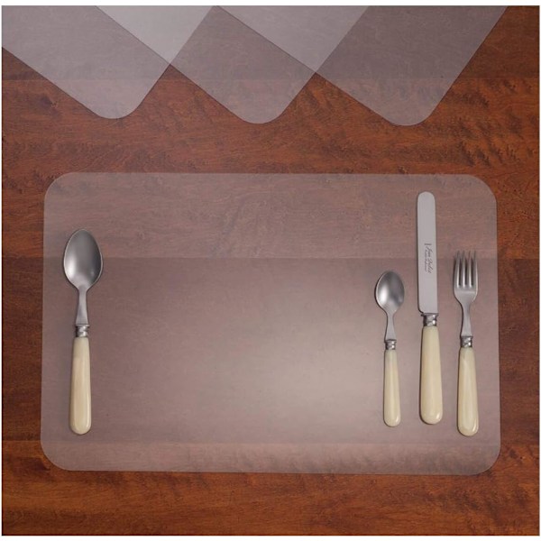 12 stk (43X28cm) - Transparent plastunderlag for barn Kitch