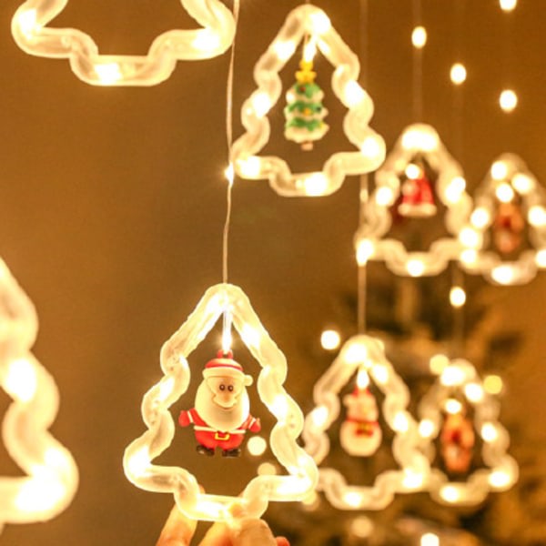 Julgranssnören med fjärrkontroll, koppla in Fairy Lights med avtagbara prydnader för heminredning i sovrummet