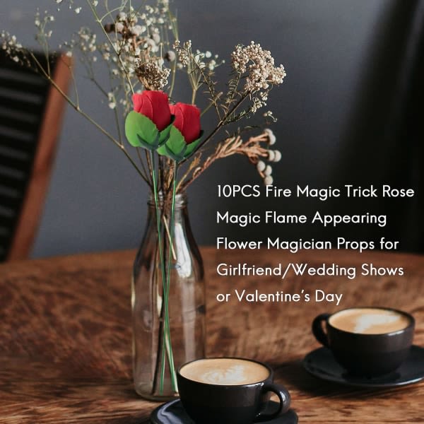 10 st Fire Trick Flame Display Blommagiker rekvisita for flickvän/bröllopsshower eller 's Day