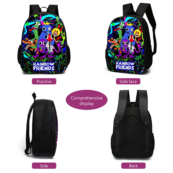 Rainbow Friends Ryggsäck - Skolryggsäck för Studenter med Laptopfack B