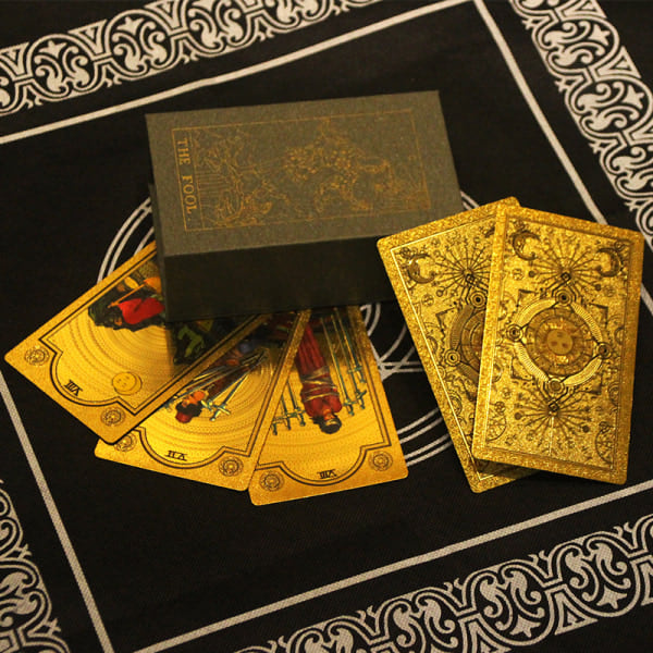 Luksuriøs guldfolie Tarot Oracle Card Divination Fate høj kvalitet Guld en one size