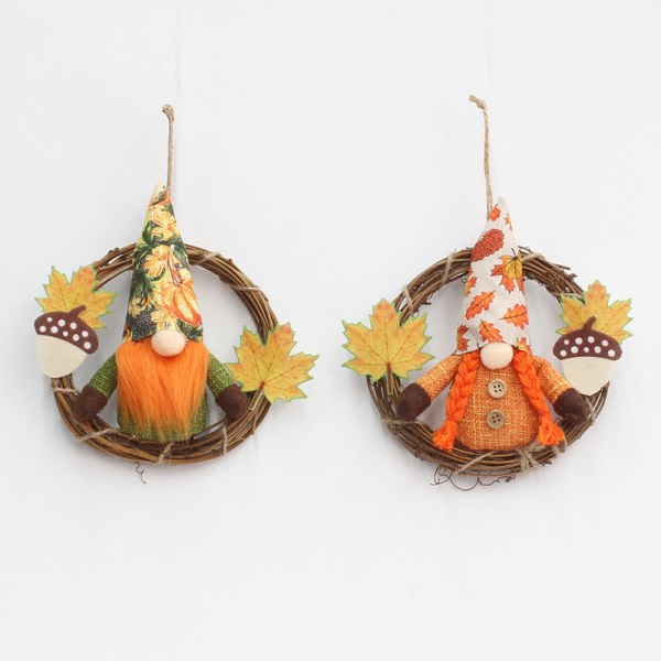 Höstens Thanksgiving Dekoration Gnome Plysch 2 st Höstens Thanksgiving