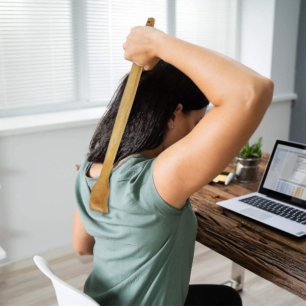Bitar Wood Back Scratcher Handhållen manuell ryggmassager Lång rygg Scratcher Kompatibel med omedelbar lindring fra kliande kroppsavslappning