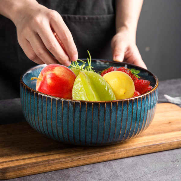 Stor Salatskål, 1800ml Stor Skål Porcelæn Frugt Ser