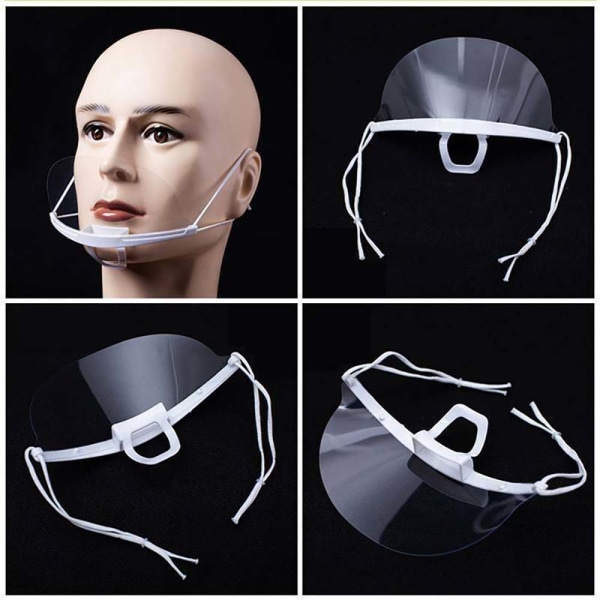 10:a transparenta kockmasker/återanvändbart skyddsvisir 10pcs