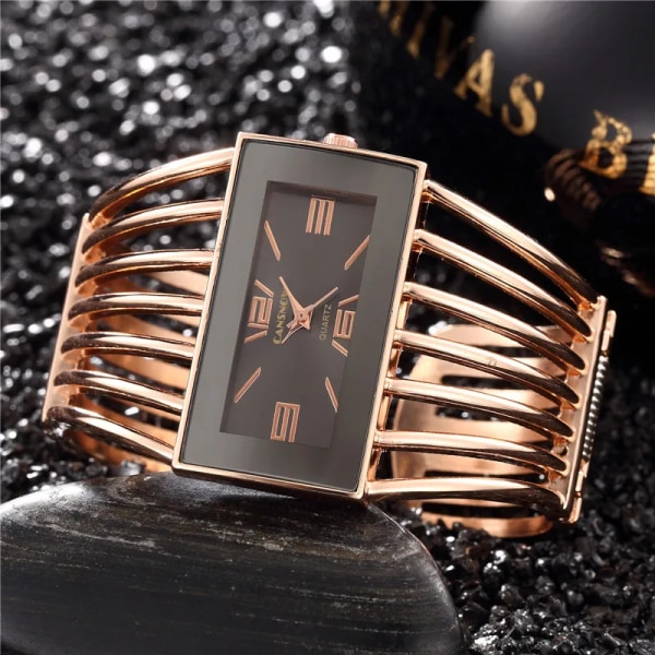 Mærke Dameure Damemode Armbånd Armbånd Kvarts Stålur Watch Montre Presenter Reloj Mujer Relogio Feminino Gold Black