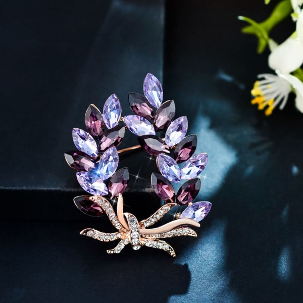 Kunstig krystal Zinnia Bouquet Broche Elegant