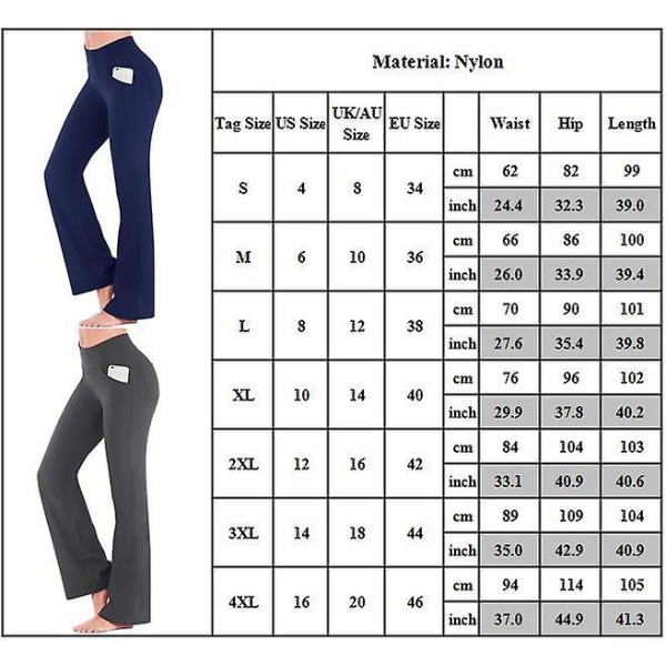 Vanliga elastiska joogabyxor med hög midja för kvinnor Andas bekväma byxor i full längd vid ben sommar Casual Flare byxor Lila M