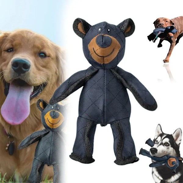 Unbreaka Bear Dog Uslukkelig Teddybjørn Extreme Bear 2.0 Hundelegetøj - WELLNGS, Slidstærkt, holdbart, kraftigt hundelegetøj til at tygge på