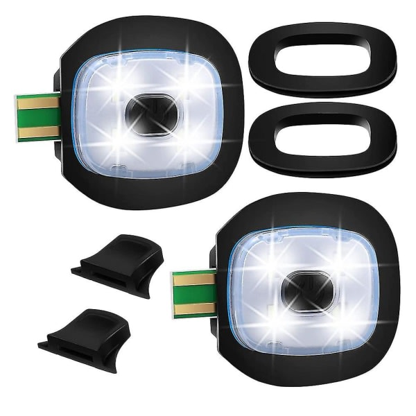 2kpl USB-ladattava valo yhteensopiva led-hatun kanssa, vaihdettava korkki Diy Hat Light yhteensopiva miesten ja W-ES:n kanssa