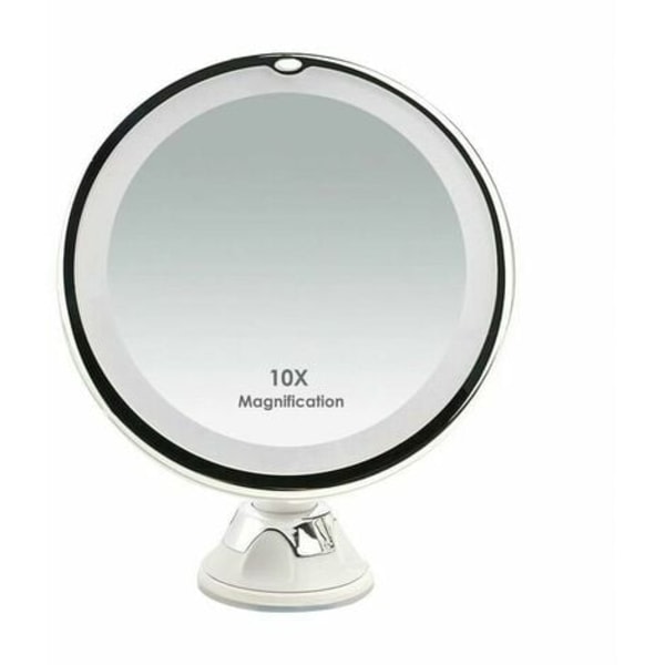 10x forstørrelsesspejl rejse LED lys makeup spejl med sugekop Vægmonteret forstørrelses spejl 360° rotation Fritstående spejl ideel