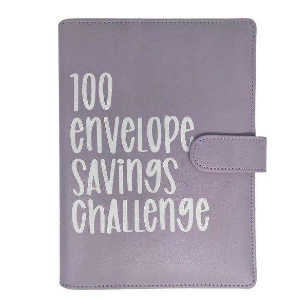 100 kuvert pengar för att spara utmaningar Notebook Budgetpärm Boka Pengar Planeringsspel för Auldts Kids Lila