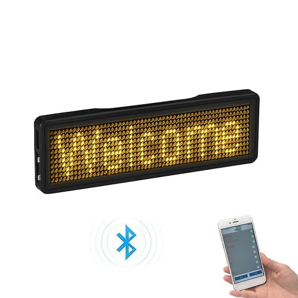 Bluetooth LED-navnskylt Oppladingsbar lysskylt DIY Programmerbar rullende anslagstavla Display L