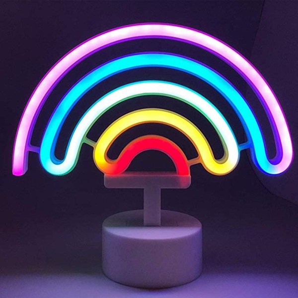LED Rainbow Neonformede Home Decor Lights Batteri Arc Nagh