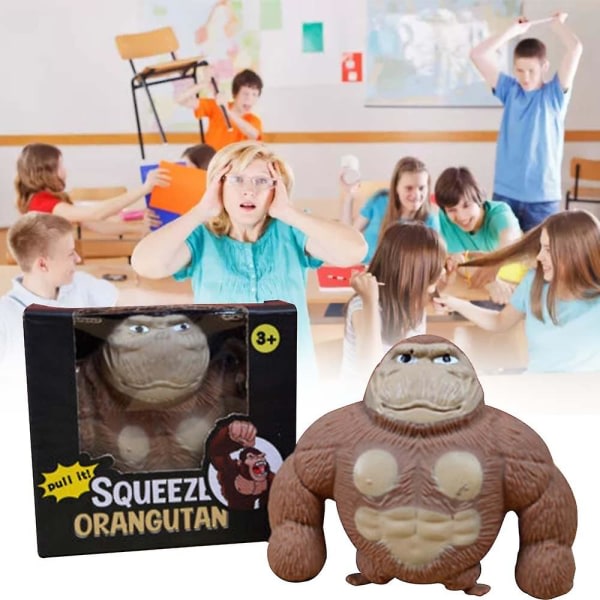 Simulering Gorilla Ape Stretchy Squishy Antistress Squeeze Elastic Monkey Toy
