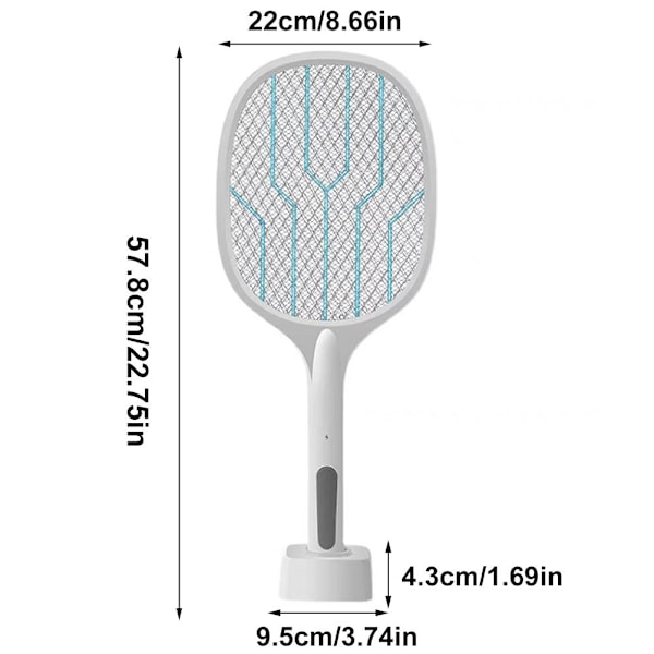 2 i 1 LED Elektrisk Myggfanger Elektrisk Fluefanger Sikker med Avtakbar Ladestasjon Myggdrepende Lampe for Camping Fiske 1.2